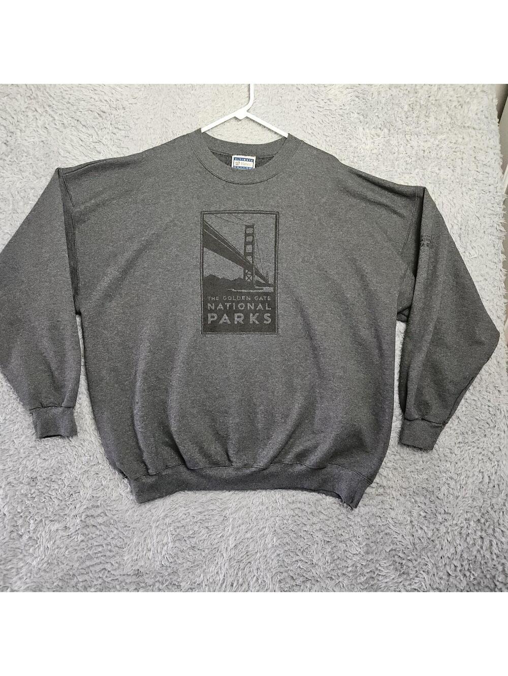 Vintage Sweatshirt Golden Gate National Parks 2XL Hanes Ultimate Cotton - Picture 1 of 12